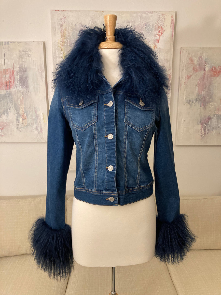 MOHAIR ANNA IRION SIGNATURE DENIM JEAN JACKET WITH